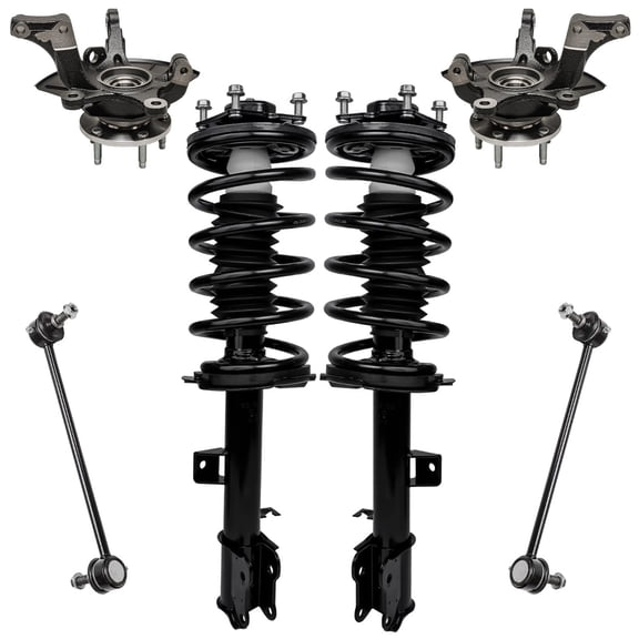 Detroit Axle - Front Steering Knuckles & Wheel Hub Bearings Struts w/Coil Spring Kit Replacement for 2005-2012 Escape Mariner Tribute - 6pc Set