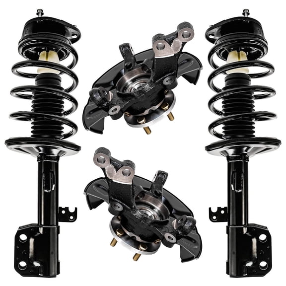 Detroit Axle - Front Steering Knuckles & Wheel Hub Bearings + Struts w/Coil Spring Replacement for 2003-2008 Toyota Matrix w/4-Wheel ABS