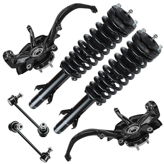 Detroit Axle - Front Steering Knuckles Wheel Hub Bearings Struts w/Coil Springs Sway Bar Links Replacement for Ford Fusion Lincoln MKZ Mercury Milan