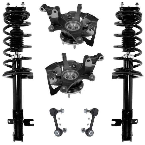 Detroit Axle - Front Steering Knuckles Wheel Hubs Coil Spring Struts Sway Bars Replacement for 2007-2010 Mazda CX-9