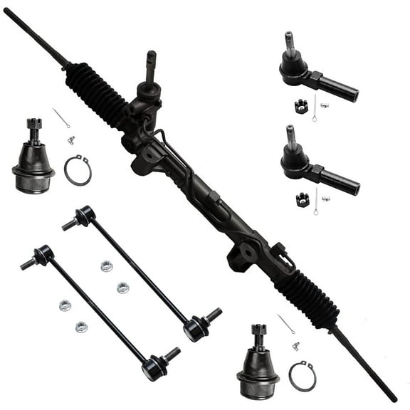 Detroit Axle - Front Steering Rack and Pinion for Chrysler 200 Sebring Dodge Avenger, Power Steering Rack & Pinion, 2 Lower Ball Joints, 2 Outer Tie Rods, 2 Sway Bar Links Replacement