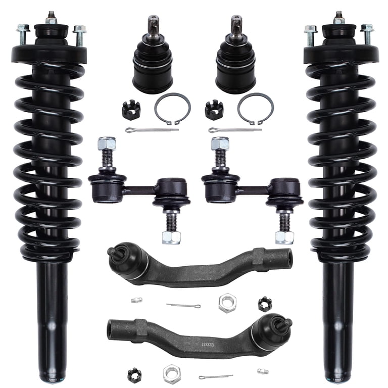 Detroit Axle - 12pc Front Struts Kit for 2006-2011 Honda Civic, 2 Struts and Coil