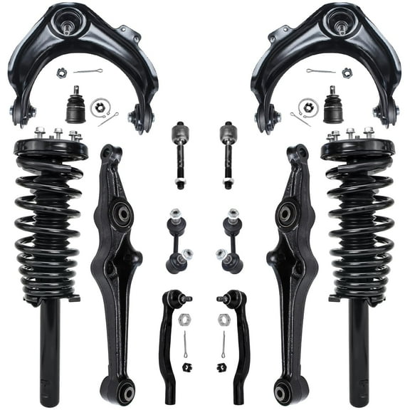 Detroit Axle - Front Strut Assemblies Control Arms Ball Joints Tie Rods Sway Bars Replacement for 1998-2002 Honda Accord - 14pc Set