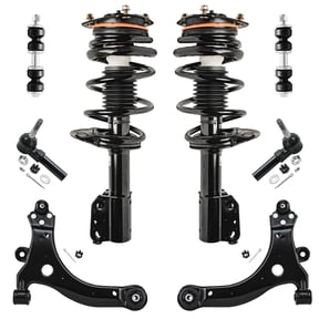 Detroit Axle - 8pc Front End Kit for Chevy Impala Monte Carlo Buick Allure Century LaCrosse Regal, Struts & Coil Spring Lower Control Arms w/Ball Joint Sway Bars Outer Tie Rods Replacement