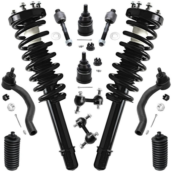 Detroit Axle - Front Strut w/Coil Spring Sway Bars Tie Rods Ball Joints Kit Replacement for 2004-2008 Acura TSX - 12pc Set