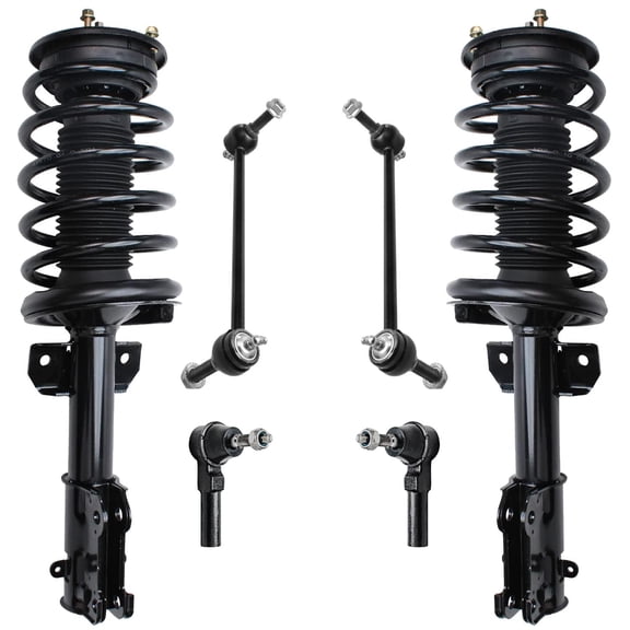 Detroit Axle - Front Struts Kit for 2005-2010 Ford Mustang Base GT 2006 2007 2008 2009, 2 Ready Struts, 2 Outer Tie Rods, 2 Sway Bar Links Replacement Quick Install Ready Strut Shock Assembly
