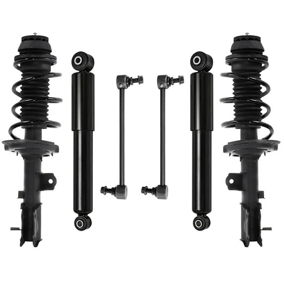 Detroit Axle - Front Struts Rear Shocks for 2012-2017 Hyundai Accent, Struts with Coil Spring Shock Absorbers Sway Bars Replacement