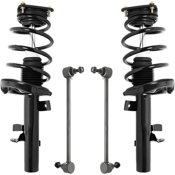 Detroit Axle - Front Struts & Coil Spring + Sway Bars Kit Replacement for 2015-2018 Ford Focus Electric S SE Titanium - 4pc Set
