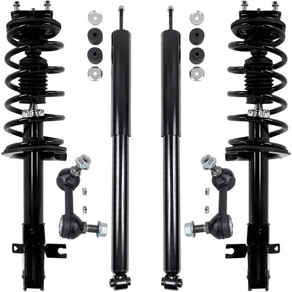 Detroit Axle - Front Struts & Coil Spring Sway Bars + Rear Shock Absorbers Replacement for 2007-2010 Mazda CX-9 - 6pc Set