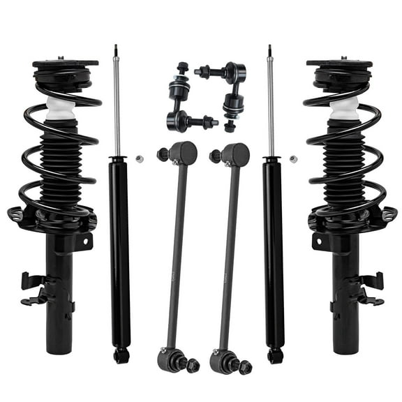Detroit Axle - Front Struts & Coil Springs Rear Shock Absorbers Sway Bar Links Replacement for 2013-2018 Ford Focus Electric S SE Titanium - 8pc Set