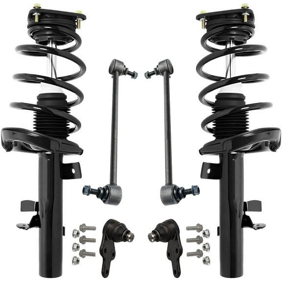 Detroit Axle - Front Struts & Coil Springs Sway Bar Links Lower Ball Joints Replacement for 2013-2018 Ford Focus S SE Titanium - 6pc Set