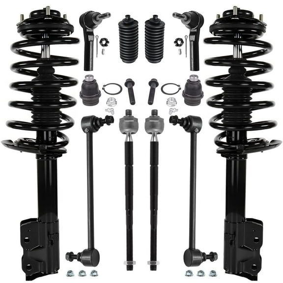 Detroit Axle - Front Struts & Coil Springs Sway Bar Links Outer Inner Tie Rod Ends Lower Ball Joints Boots Replacement for Jeep Patriot Compass