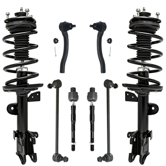 Detroit Axle - Front Struts & Coil Springs Sway Bar Links Outer Inner Tie Rod Ends Replacement for 2009-2015 Honda Pilot - 8pc Set