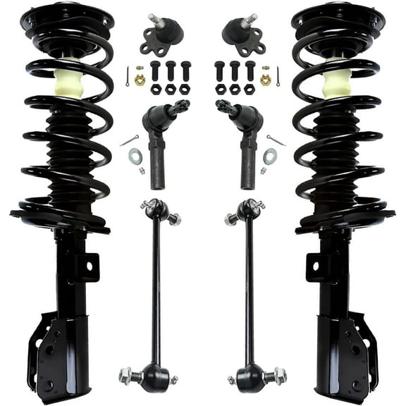 Detroit Axle - Front Struts & Coil Springs Sway Bar Links Outer Tie Rod Ends Lower Ball Joints Replacement for 2010-2017 Chevrolet Equinox - 8pc Set