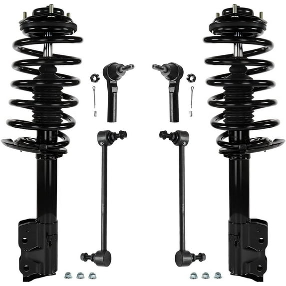 Detroit Axle - Front Struts & Coil Springs Sway Bar Links Outer Tie Rod Ends Replacement for 2012-2017 Jeep Patriot Compass - 6pc Set