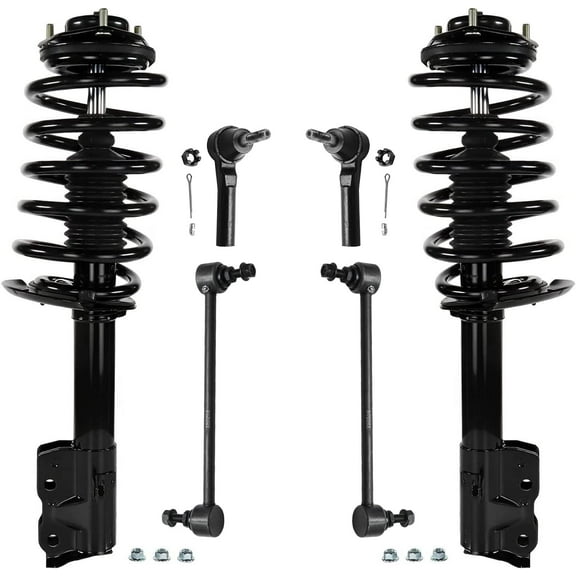 Detroit Axle - Front Struts & Coil Springs Sway Bar Links Outer Tie Rod Ends Replacement for 2012-2017 Jeep Patriot Compass - 6pc Set