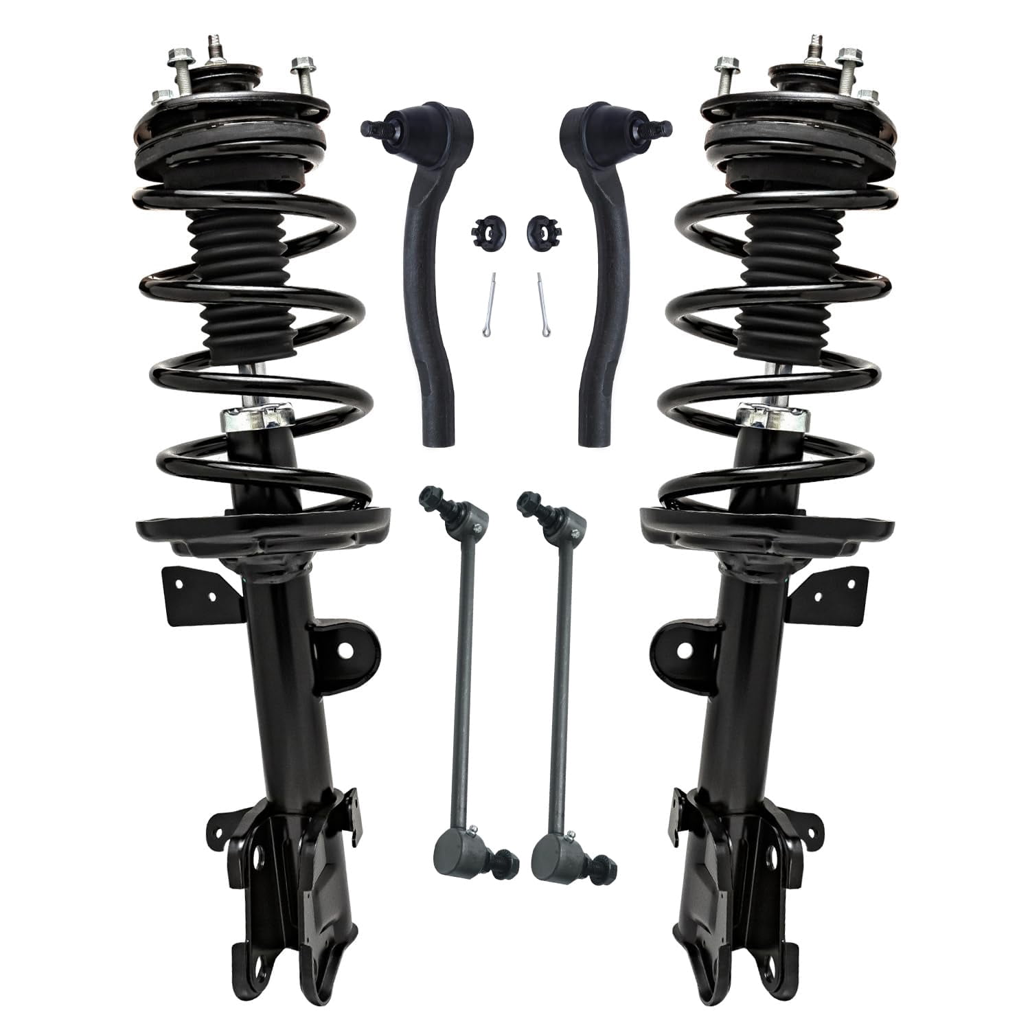 Pilot Rod Spring Detroit Axle - Front Struts & Coil Springs Sway Bar Links Outer Tie ...
