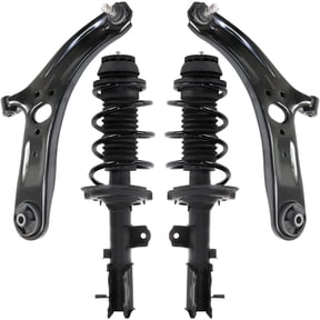 Detroit Axle - Front Struts Control Arms for 2012-2017 Kia Rio, 2 Struts and Coil Spring Assembly 2 Lower Control Arms with Ball Joints 2013 2014 2015 2016 Replacement Suspension