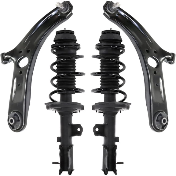 Detroit Axle - Front Struts Control Arms for 2012-2017 Kia Rio, 2 Struts and Coil Spring Assembly 2 Lower Control Arms with Ball Joints 2013 2014 2015 2016 Replacement Suspension