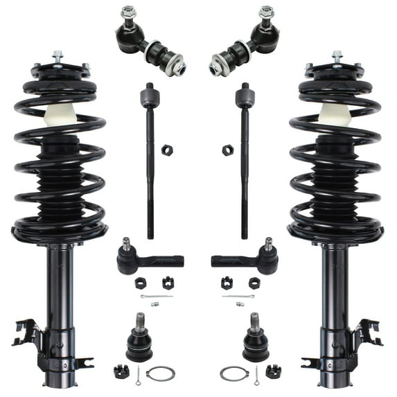 Detroit Axle Front Struts + Inner & Outer Tie Rods + Lower Ball Joints + Sway Bar Links Replacement for 2002 - 2006 Nissan Sentra ( 1.8L Models ONLY; Excludes SE-R & SE-R SPEC V Models ) - 10pc Set