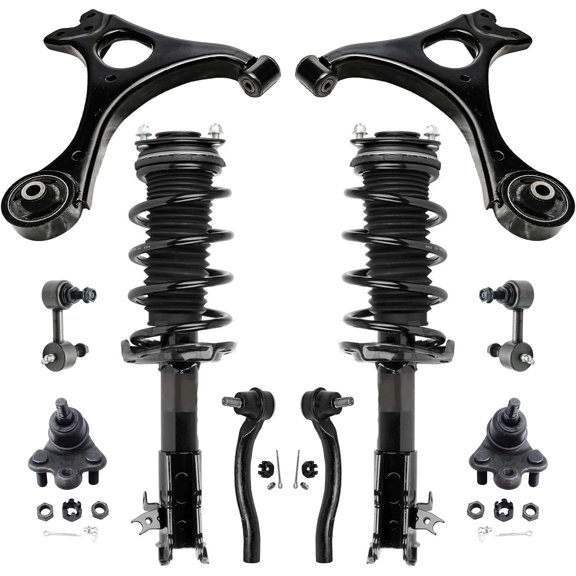 Detroit Axle - Front Struts Kit for 2006-2011 Honda Civic 2 Struts with Coil Spring 2 Outer Tie Rods 2 Lower Control Arms 2 Lower Ball Joints 2 Sway Bars 2007 2008 2009 2010 Replacement Suspension Kit