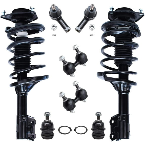 Detroit Axle - Front Struts & Lower Ball Joints + Sway Bar Links + Outer Tie Rods Kit Replacement for 2001-2006 Hyundai Elantra