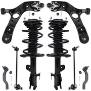 Detroit Axle - Front Struts Lower Control Arms for 2006-2012 Toyota RAV4 2.4L & 2.5L, w/Ball Joints, Sway Bars, Tie Rods - 8pc Suspension Kit