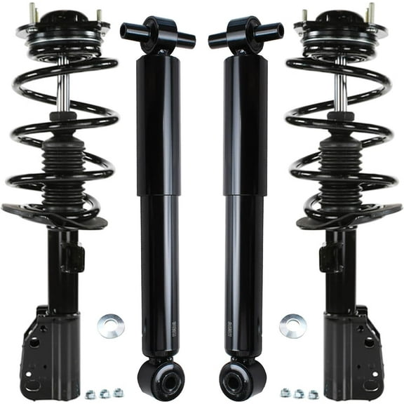 Detroit Axle - Front Struts Rear Shocks for 13-16 GMC Acadia 13-17 Buick Enclave Chevy Traverse 2017 Acadia Limited, 2 Struts with Coil Spring Assembly 2 Shock Absorbers Assembly Replacement