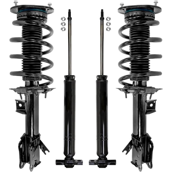 Detroit Axle - Front Struts Rear Shocks for 2015-2024 Ford Edge 2016-2018 Lincoln MKX 2019-2023 Nautilus, 2 Complete Struts with Coil Spring 2 Shock Absorbers Replacement Suspension Kit
