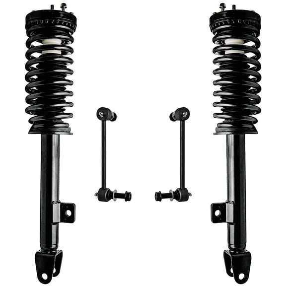 Detroit Axle - 4pc RWD Front Struts Sway Bars for 2005-2010 Chrysler 300 2006-2010 Dodge Charger 2005-2008 Dodge Magnum, Complete 2 Struts with Coil Spring 2 Sway Bars Replacement