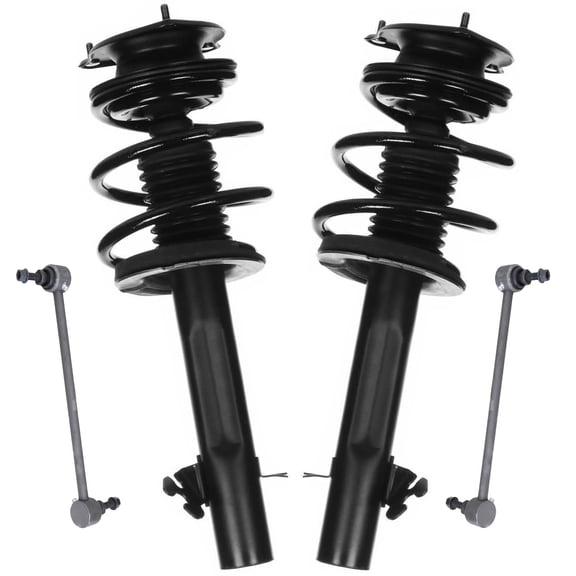 Detroit Axle - Front Struts Sway Bars for 2002-2006 Mini Cooper [S], 2 Struts with Coil Spring Assembly 2 Sway Bar End Links 2003 2004 2005 Replacement Suspension Kit