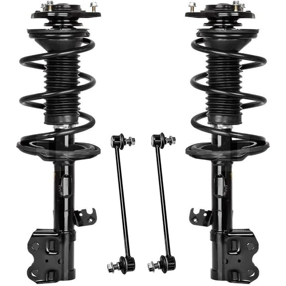 Detroit Axle - Front Struts Sway Bars for 2004-2009 Toyota Prius Complete 2 Struts w/Coil Spring 2 Front Sway Bar Links 2005 2006 2007 2008 Replacement Quick Install Ready Struts Assembly