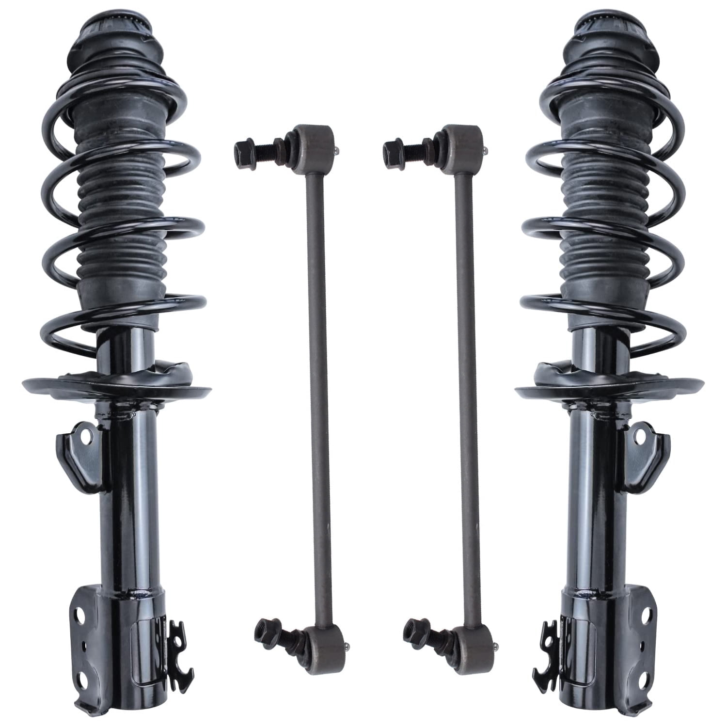 Detroit Axle - Front Complete 2 Struts with Coil Spring 2 Sway Bar Links for 2006-2011 Toyota Yaris 2007 2008 2009 2010 2011 Quick Install Ready Struts Shocks Assembly