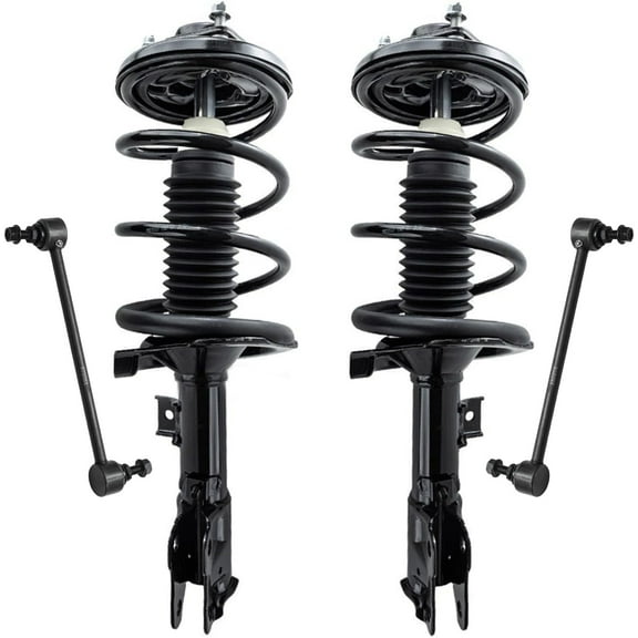 Detroit Axle - Front Struts Sway Bars for 2008-2011 Mitsubishi Lancer [GTS] 2 Struts with Coil Spring Assembly 2 Sway Bar End Links 2009 2010 Replacement Suspension Kit