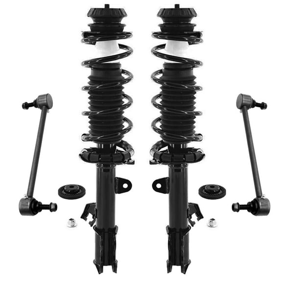 Detroit Axle - Front Struts Sway Bars for 2012-2019 Nissan Versa Note, 2 Struts with Coil Springs 2 Sway Bar End Links 2013 2014 2015 2016 2017 2018 Suspension Replacement