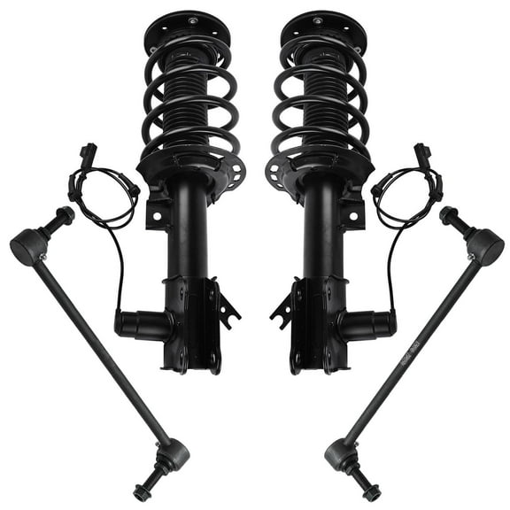 Detroit Axle - Front Struts Sway Bars for 2013 2014 2015 2016 Lincoln MKZ, 2 Complete Struts with Coil Spring Assembly 2 Sway Bar Links Replacement Suspension Kit