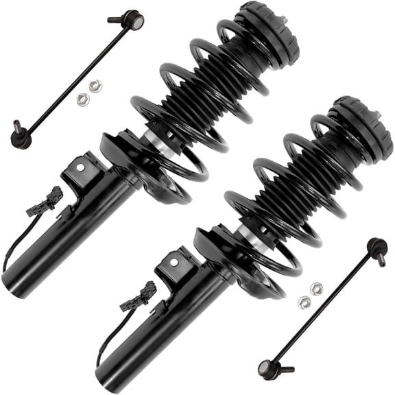 Detroit Axle - Front Struts Sway Bars for 2013-2019 Cadillac XTS, 2 Struts with Coil Spring 2 Sway Bar End Links 2014 2015 2016 2017 2018 Replacement Suspension Kit