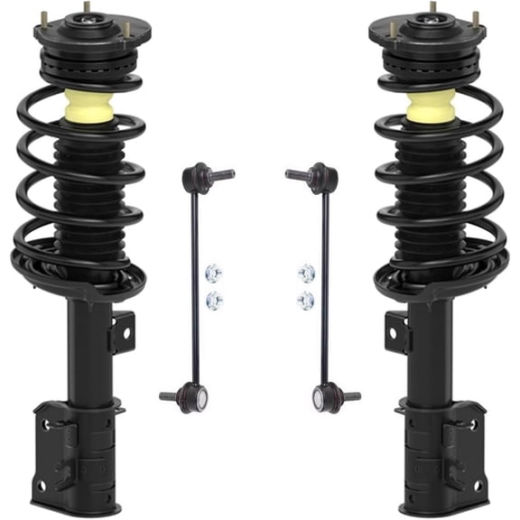Detroit Axle - Front Struts Sway Bars for 2015-2021 Ram ProMaster City 2, Struts with Coil Spring Assembly 2 Stabilizer Sway Bar End Links 2016 2017 2018 2019 2020 Replacement Suspension Kit