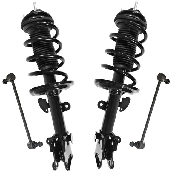 Detroit Axle - Front Struts Sway Bars for Acura 2007-2013 MDX ZDX 2 Struts with Coil Spring Assembly 2 Sway Bar End Links 2008 2009 2010 2011 2012 Replacement Suspension Kit