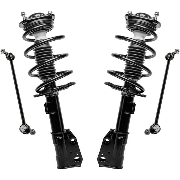 Detroit Axle - Front Struts Sway Bars for Chevy Traverse GMC Acadia Buick Enclave Complete 2 Front Struts w/Coil Spring 2 Sway Bar Links Replacement Ready Struts