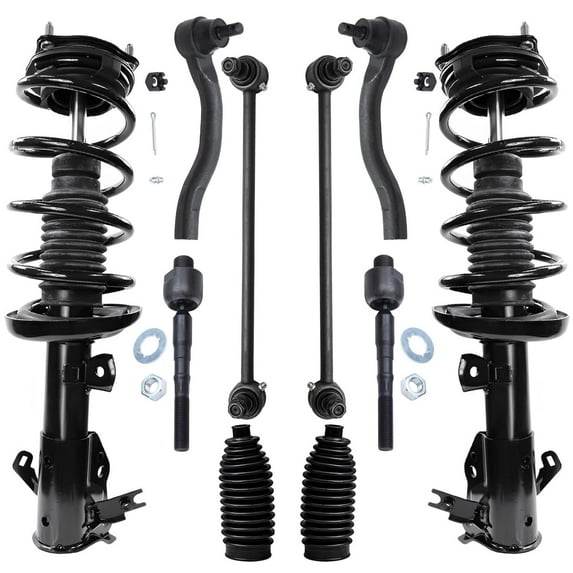 Detroit Axle - Front Struts + Sway Bars + Inner & Outer Tie Rods + Boots Replacement for 2013 - 2015 Honda Civic (No SI) - 10pc Set