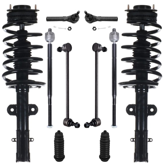 Detroit Axle - Front Struts Sway Bars Inner Outer Tie Rods Boots Replacement for Chrysler Town & Country S Dodge Grand Caravan R/T GT Ram C/V