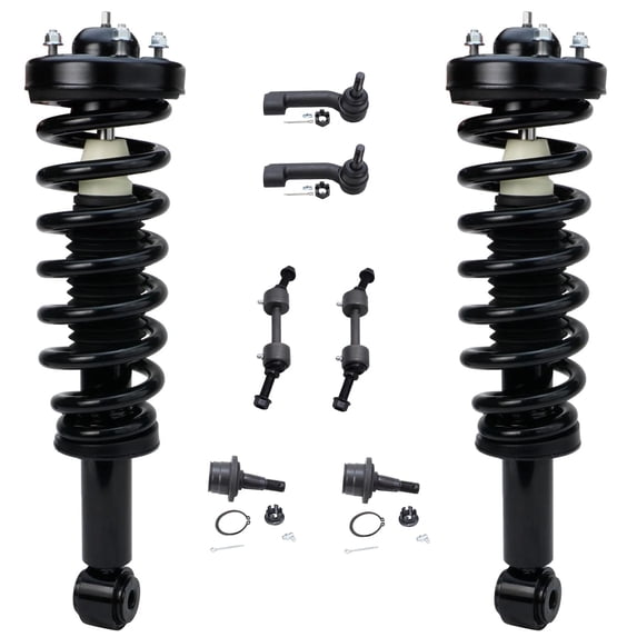 Detroit Axle Front Struts + Sway Bars + Outer Tie Rods + Lower Ball Joints Replacement for 2007 - 2013 Ford Expedition Lincoln Navigator ( without Electronic Suspension Only ) - 8pc Set
