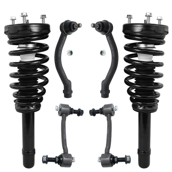 Detroit Axle - Front Struts + Sway Bars + Outer Tie Rods Replacement for Hyundai Azera Sonata - 6pc Set Fits select: 2007-2010 HYUNDAI SONATA GLS, 2006 HYUNDAI SONATA GLS/LX