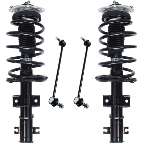 Detroit Axle - Front Struts Sway Bars for 01-09 Volvo S60, 01-07 V70, 99-06 S80 Complete 2 Struts w/Coil Spring 2 Front Sway Bar Links 2001 2002 2003 2004 2005 2006 Replacement Struts Assembly