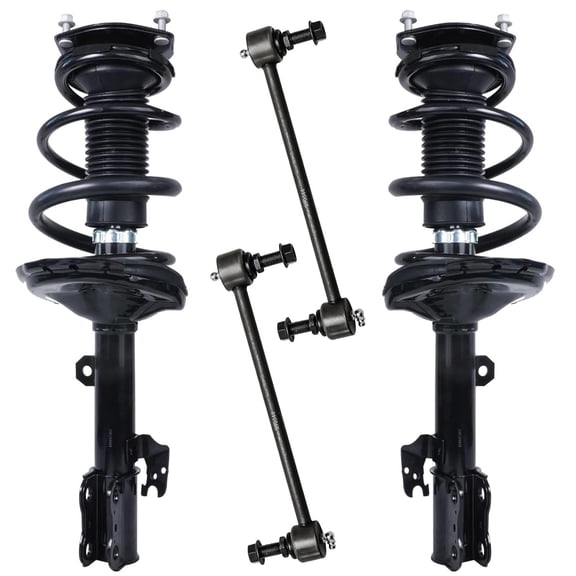 Detroit Axle - Front Struts Sway Bars for 04-07 Toyota Highlander 04-06 Lexus RX330, 07-09 RX350, 06-08 RX400h, Complete 2 Struts with Coil Spring 2 Sway Bar End Links Replacement Suspension Kit