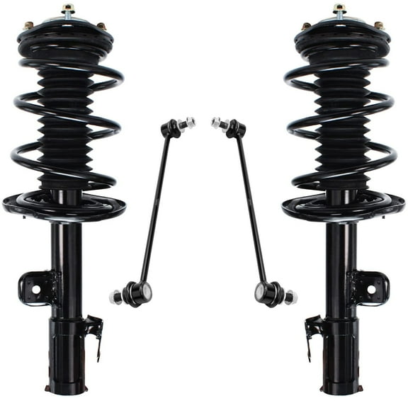 Detroit Axle - Front Struts Sway Bars kit for 2.4L 2.5L 2006-2012 Toyota RAV4 Complete 2 Struts w/Coil Spring 2 Front Sway Bar Links 2007 2008 2009 2010 2011 Replacement Ready Struts Assembly