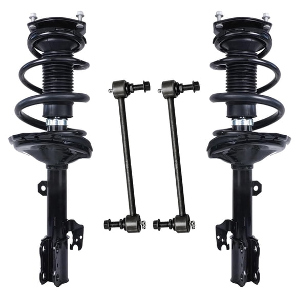 Detroit Axle - Front Struts Sway Bars for 04-07 Toyota Highlander 04-06 Lexus RX330, 07-09 RX350, 06-08 RX400h, Complete 2 Struts with Coil Spring 2 Sway Bars Replacement Suspension Kit