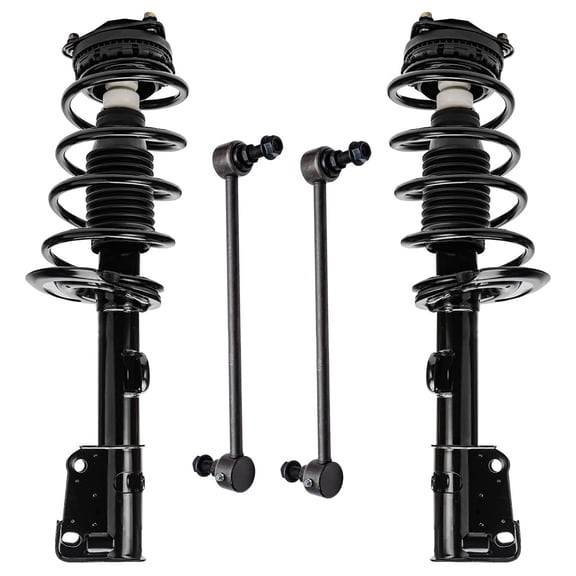 Detroit Axle - Front Struts Sway Bars for 2008-2010 Dodge Grand Caravan Chrysler Town & Country, Complete 2 Struts with Coil Spring 2 Sway Bars Replacement