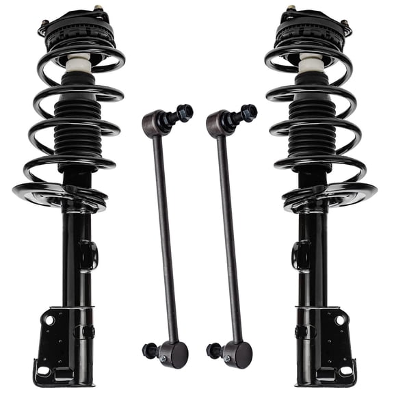 Detroit Axle - 2pc Front Struts Sway Bars for 2008-2010 Chrysler Town & Country Dodge Grand Caravan 2 Complete Struts w/ Coil Spring 2 Sway Bars Replacement